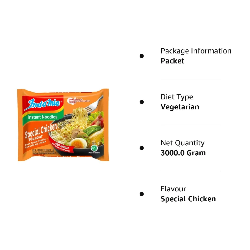 Indomie Instant Noodles Special Chicken Flavour, 75 g (Pack of 40)-6.webp